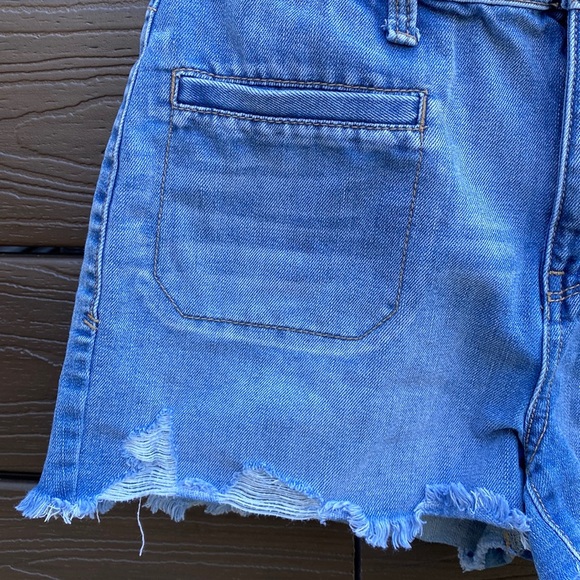 Mudd FLXstretch High Rise Shortie Size 11 Juniors Jean Denim High Waisted Shorts - Picture 6 of 11